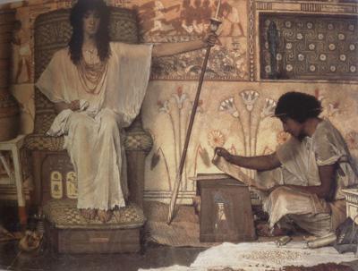 Alma-Tadema, Sir Lawrence Joseph,Overseer of Pharaoh's Granaries (mk23) France oil painting art